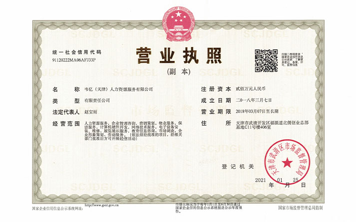 韦亿营业执照
